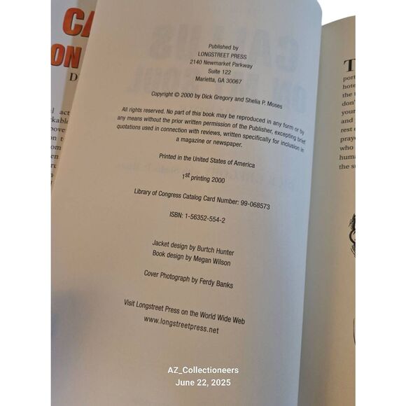 Callus a memoir on my soul by Dick Gregory - longstreet press - isbn 1563525542 - Picture 7 of 7